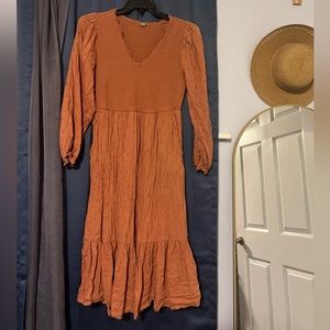 Burnt Orange Pocketed Old Navy Dress